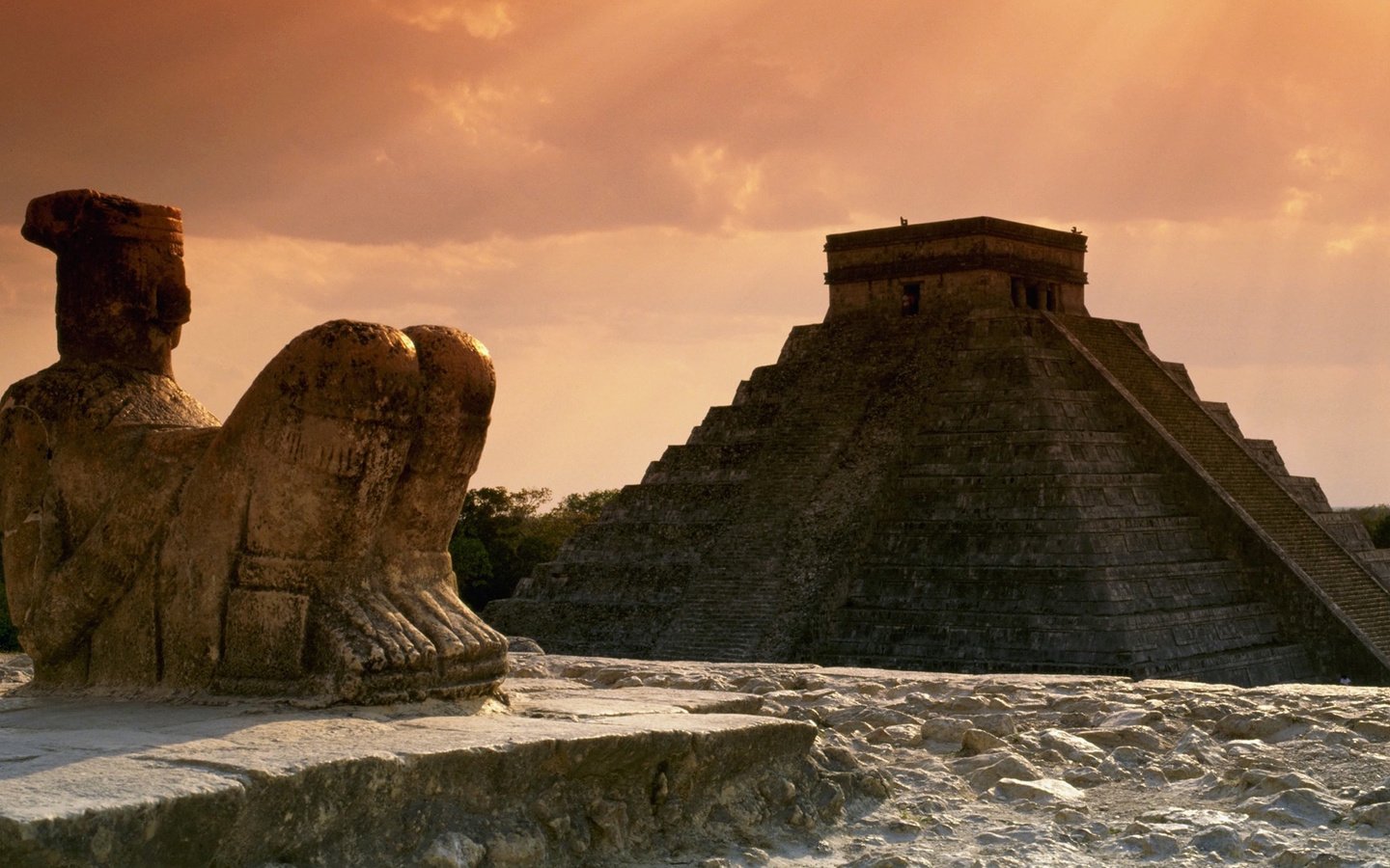 Обои город, мексика, чичен-ица, пирамида кукулькана, цивилизация майя, the city, mexico, chichen itza разрешение 1920x1080 Загрузить