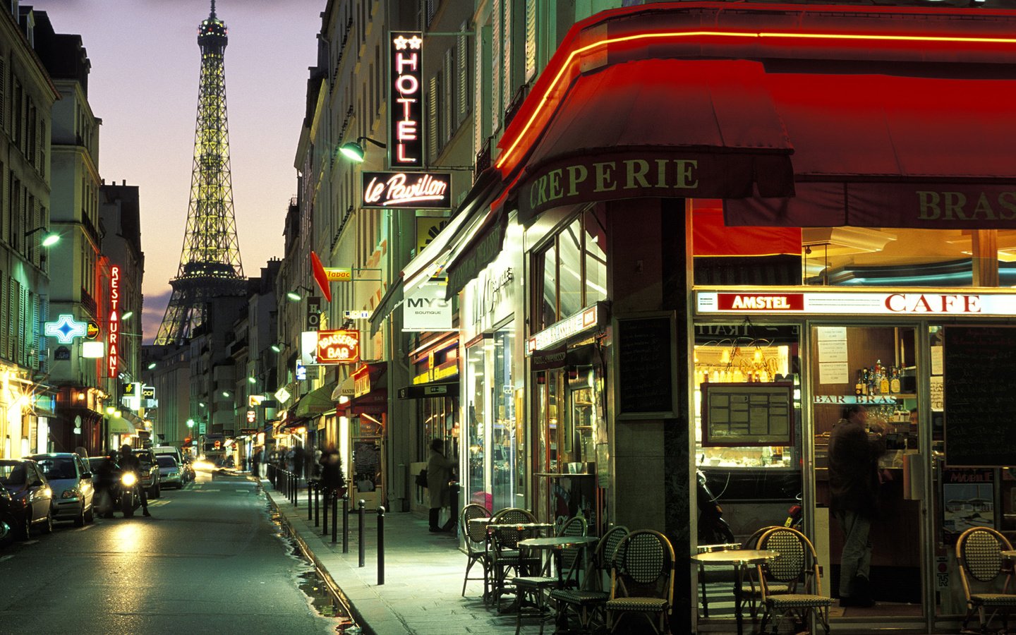 Обои вечер, париж, улица, франция, the evening, paris, street, france разрешение 1920x1080 Загрузить