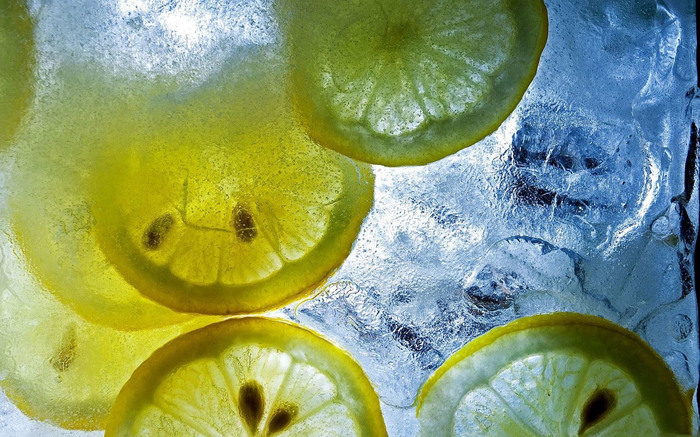 Обои вода, лёд, лимон, water, ice, lemon разрешение 1920x1200 Загрузить