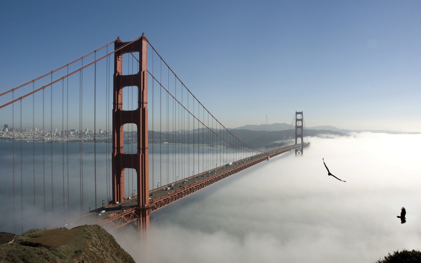 Обои bridge -sky -fog разрешение 3872x2592 Загрузить