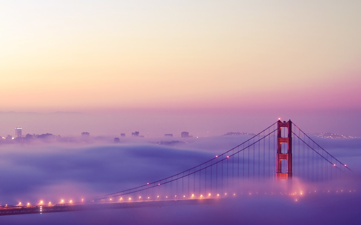 Обои утро, туман, сан-франциско, morning, fog, san francisco разрешение 2560x1600 Загрузить