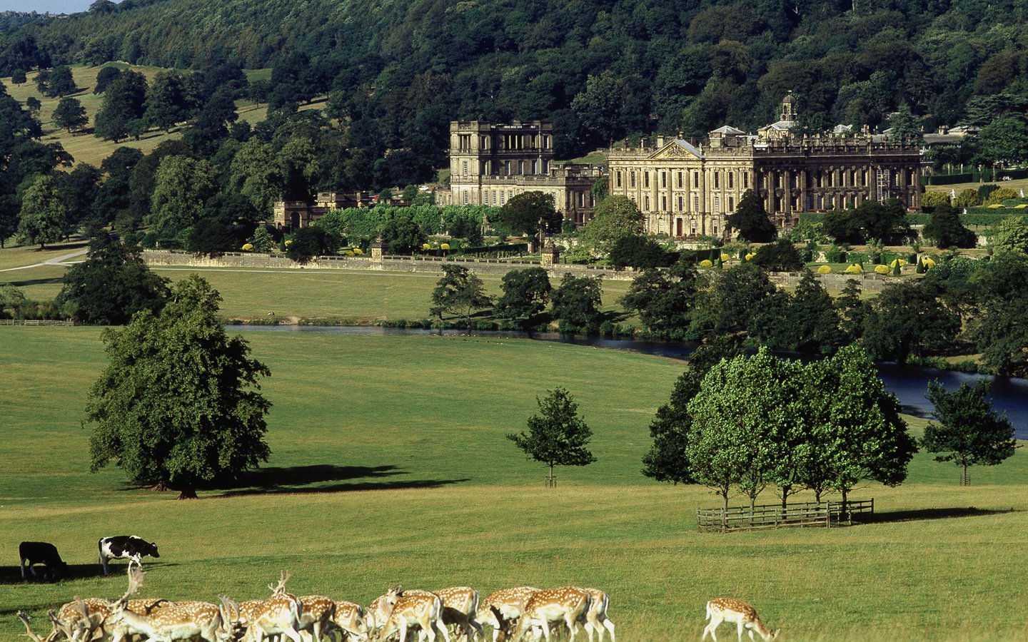 Обои замок, англия, чатсворт, castle, england, chatsworth разрешение 2480x1981 Загрузить