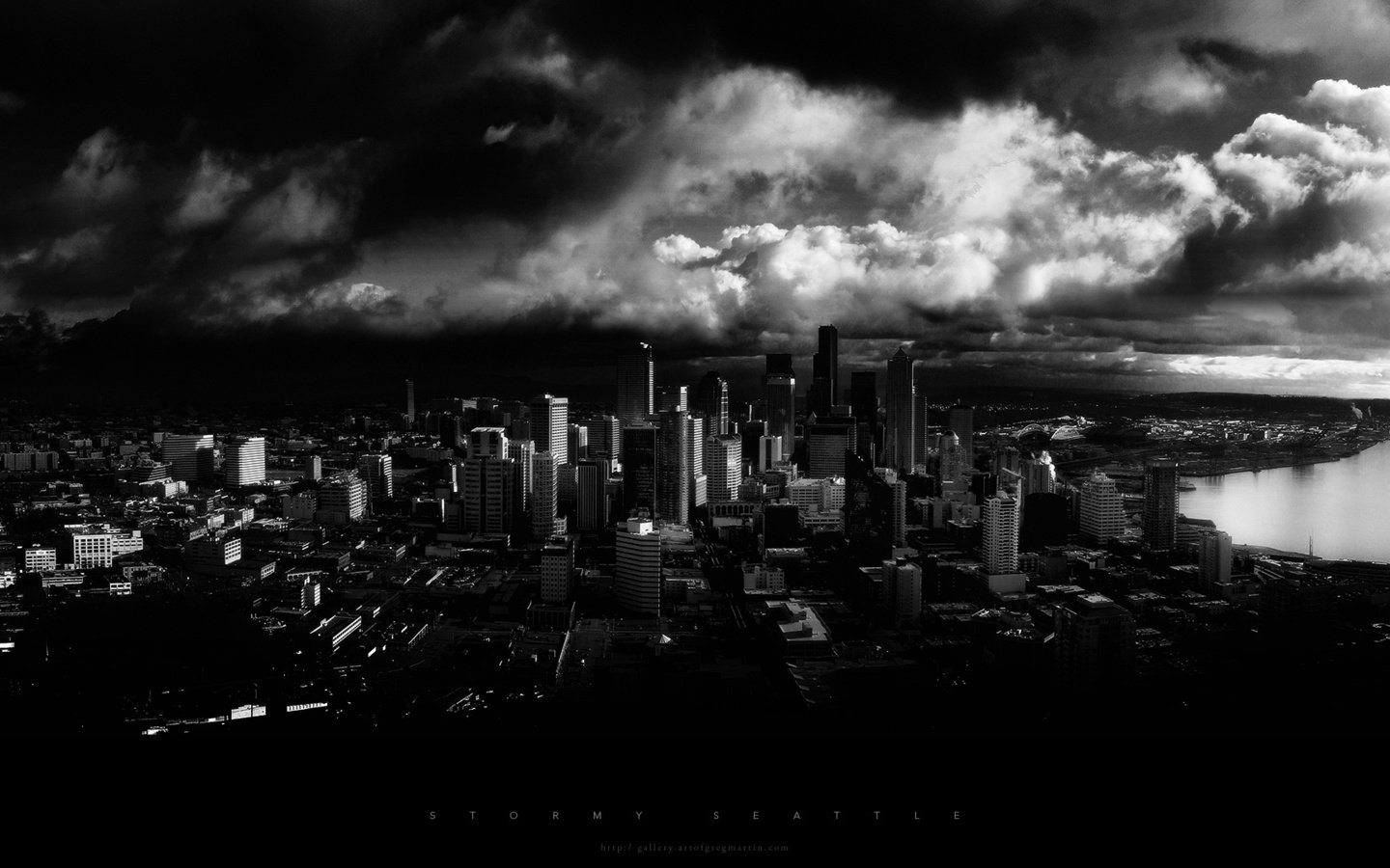 Обои небо, облака, чёрно-белое, небоскребы, the sky, clouds, black and white, skyscrapers разрешение 1920x1080 Загрузить