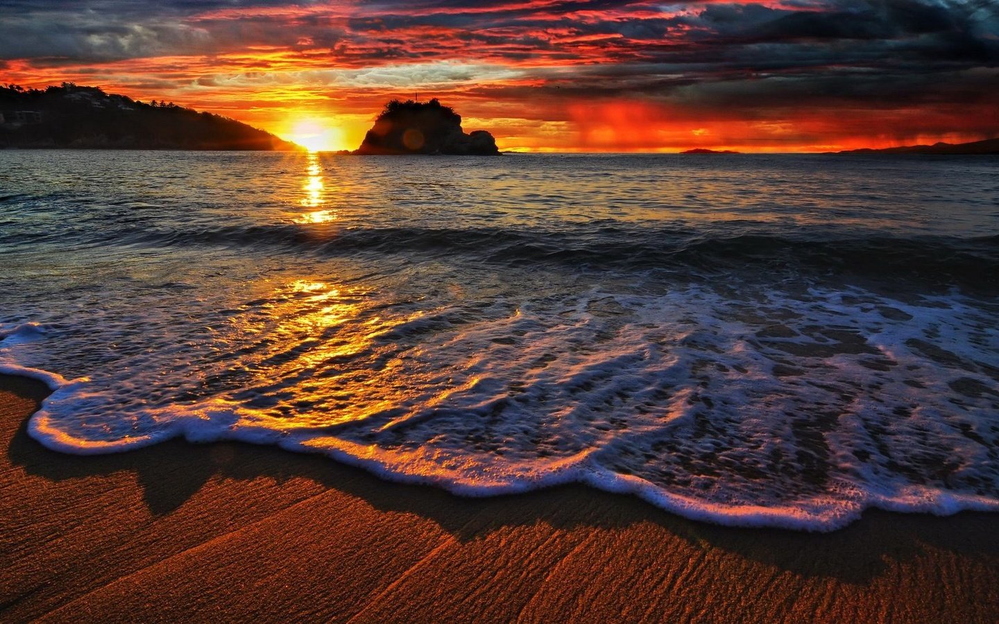 Обои закат, песок, пляж, тропики, sunset, sand, beach, tropics разрешение 1920x1080 Загрузить