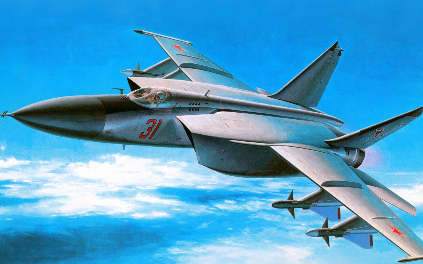 Обои арт, сверхзвуковой, фоксбэт, советский, миг-25, art, supersonic, foxbat, soviet, the mig-25 разрешение 1920x1080 Загрузить