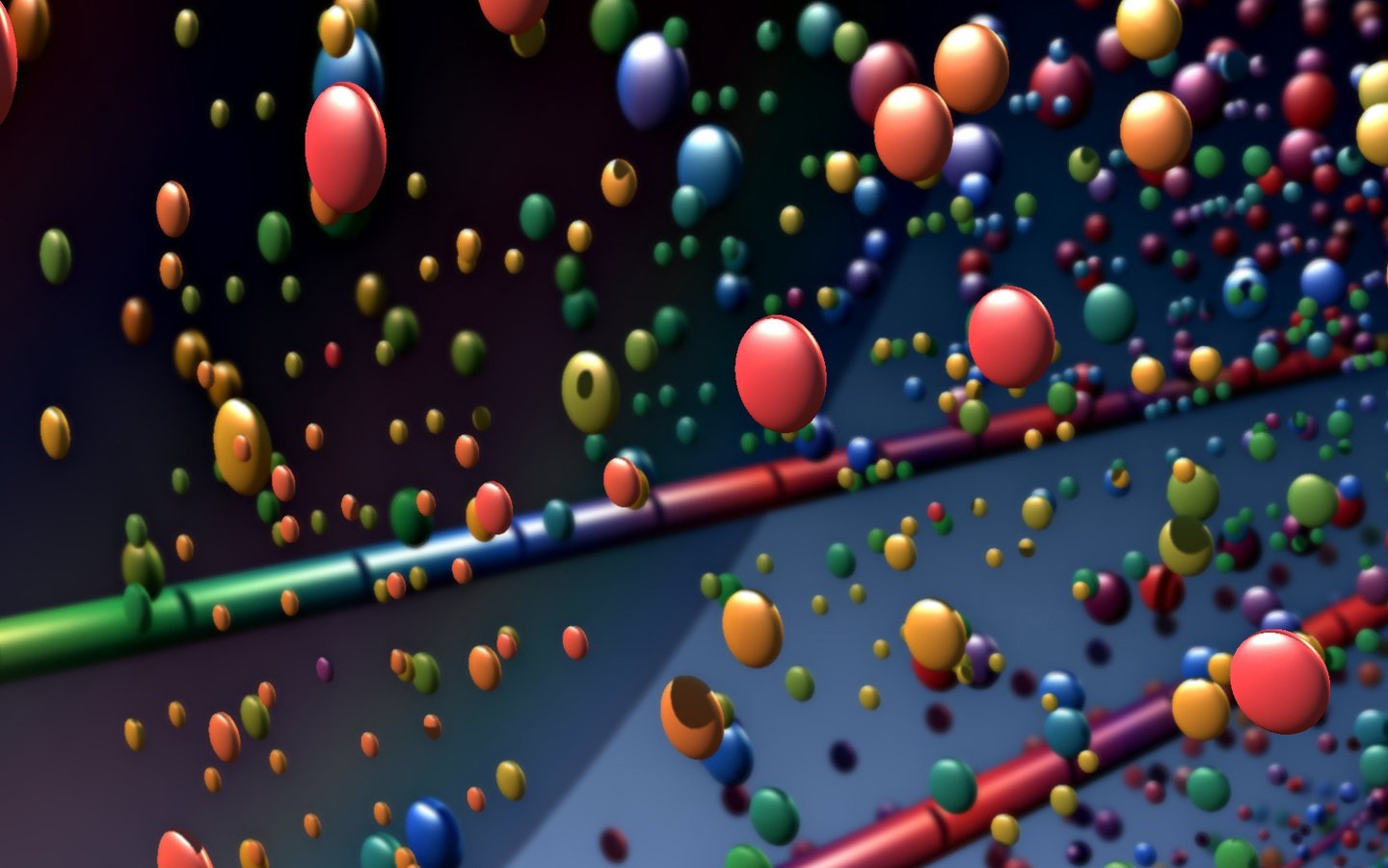 Обои шары, полет, разноцветные, шарики, красочный, палочки, мячи, графика 3d, balls, flight, colorful, sticks, 3d graphics разрешение 1920x1080 Загрузить
