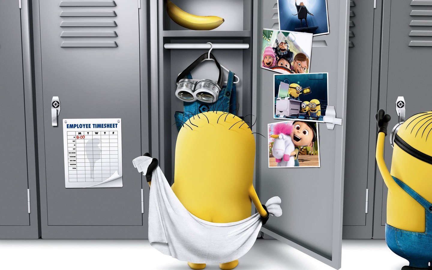 Обои раздевалка, миньоны, гадкий я 2, locker room, minions, despicable me 2 разрешение 1920x1200 Загрузить