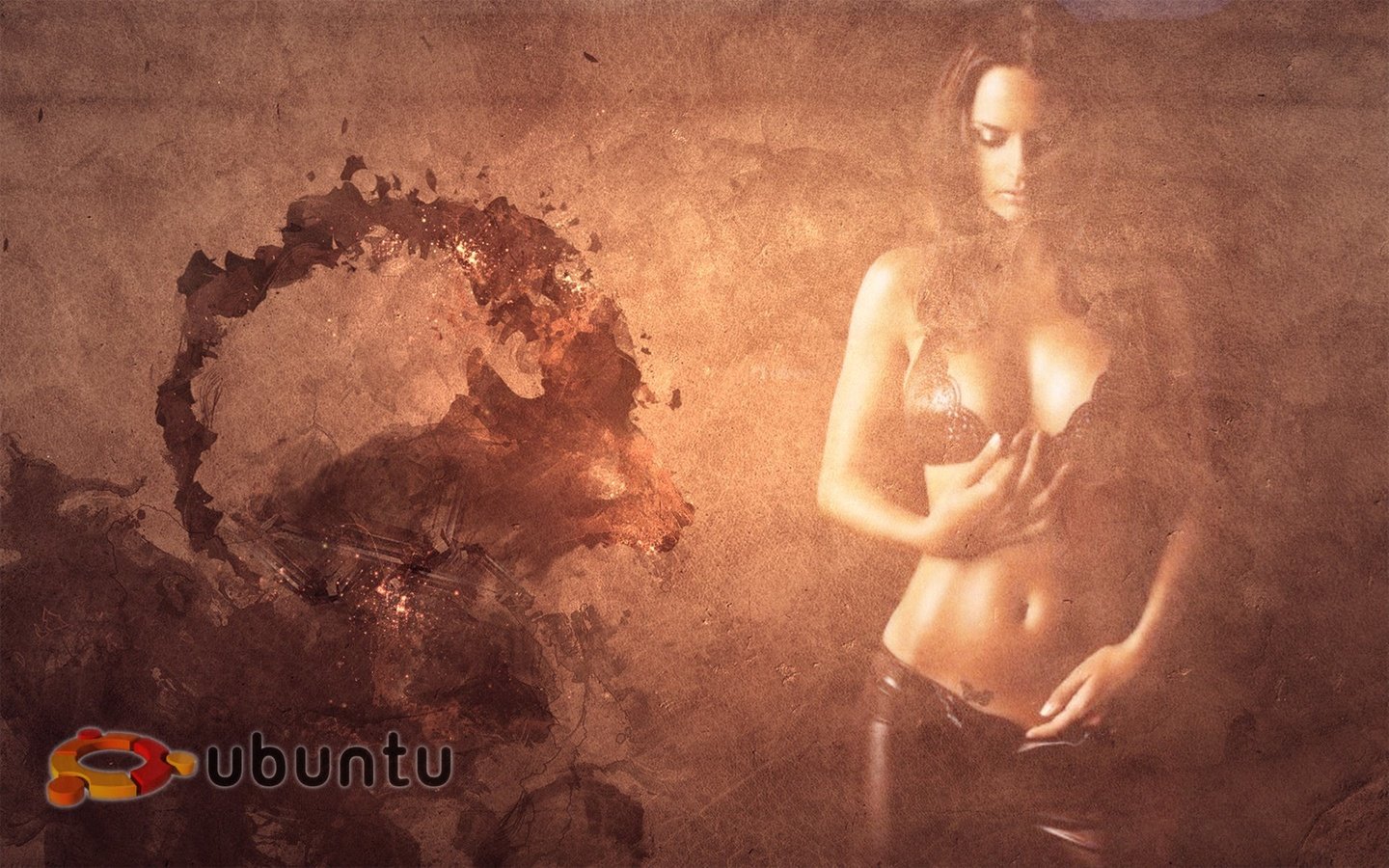 Обои девушка и ubuntu, girl and ubuntu разрешение 1920x1200 Загрузить