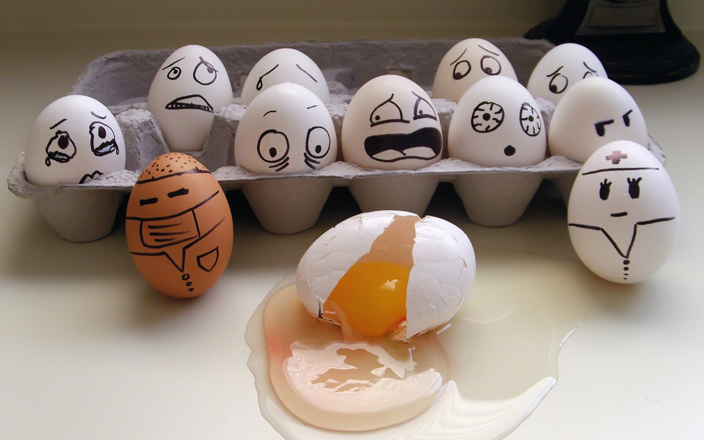 Обои яйца, падение, коробка, ужас, эмоции, eggs, drop, box, horror, emotions разрешение 1920x1200 Загрузить