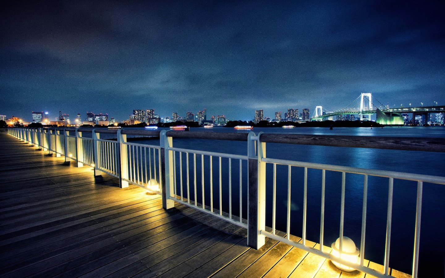 Обои по, токио, ноч, waterfront, at, tokyo, night разрешение 2696x1797 Загрузить