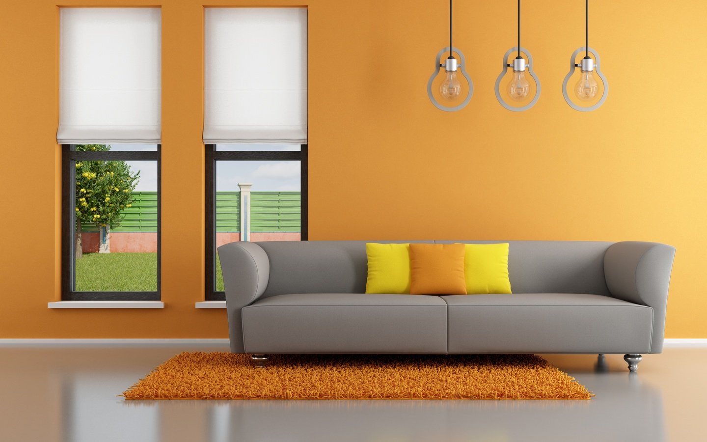 Обои интерьер, стильный дизайн, подушки, минималистский, оранжевый, окно, апельсин, диван, гостиная, кушетка, pillows, interior, stylish design, pillow, minimalist, orange, window, sofa, living room, couch разрешение 5200x3419 Загрузить