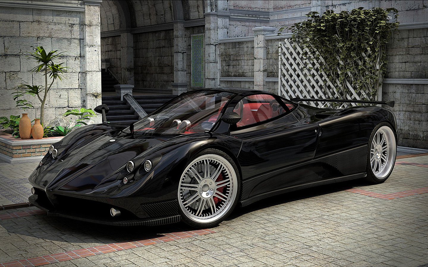 Обои машина, авто, дом, двор, zonda f, machine, auto, house, yard разрешение 1920x1200 Загрузить