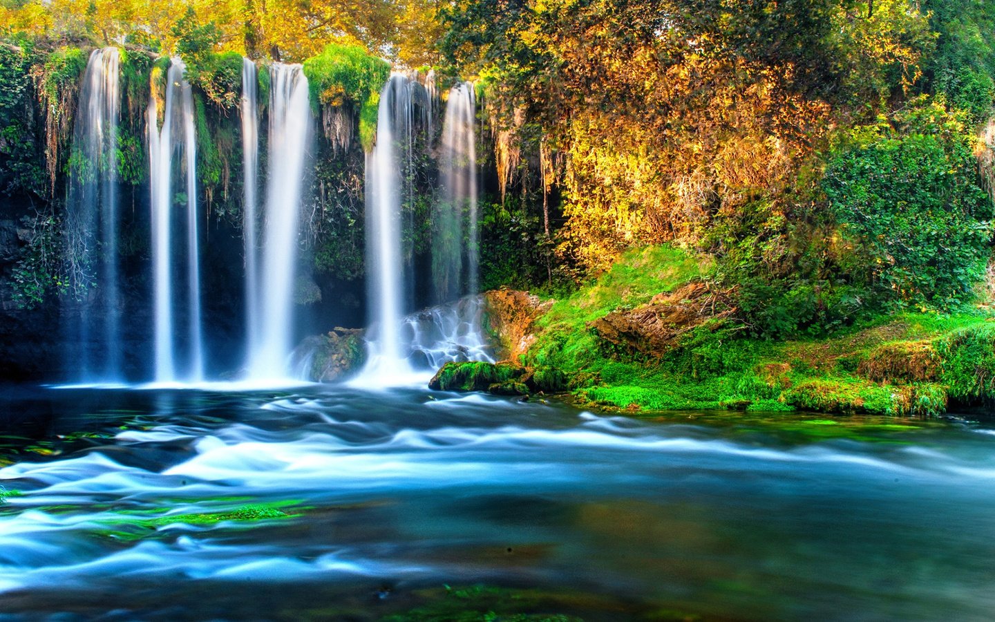 Обои река, природа, водопад, river, nature, waterfall разрешение 1920x1080 Загрузить