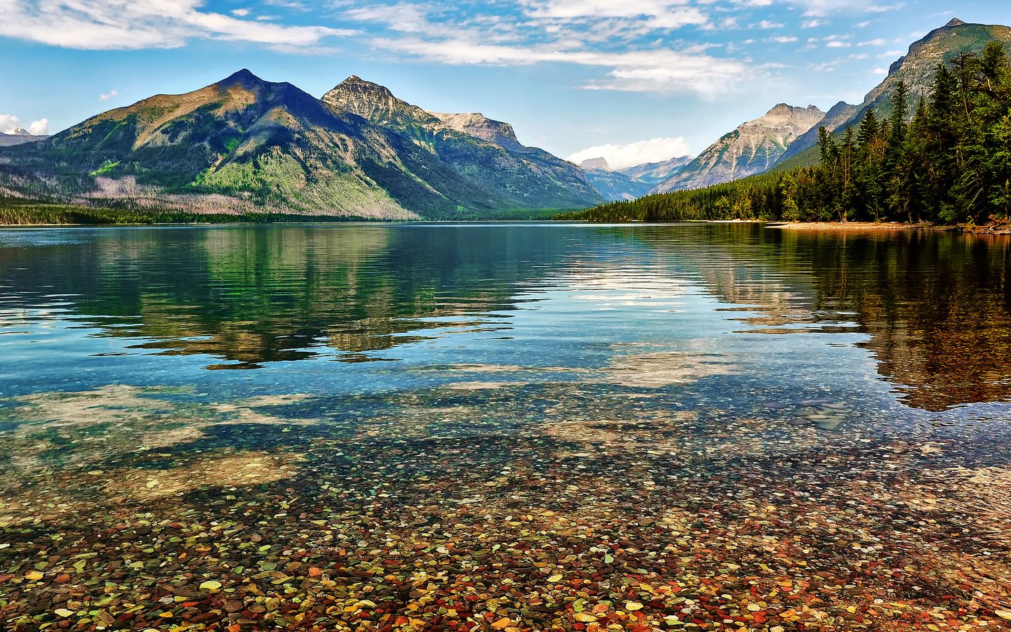 Обои небо, озеро, горы, камни, сша, штат монтана, озеро макдональд, mcdonald lake, the sky, lake, mountains, stones, usa, montana разрешение 2048x1235 Загрузить