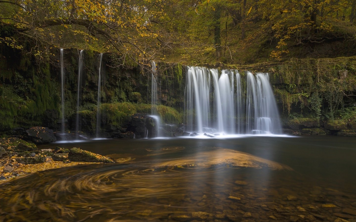 Обои вода, камни, лес, водопад, water, stones, forest, waterfall разрешение 2048x1303 Загрузить