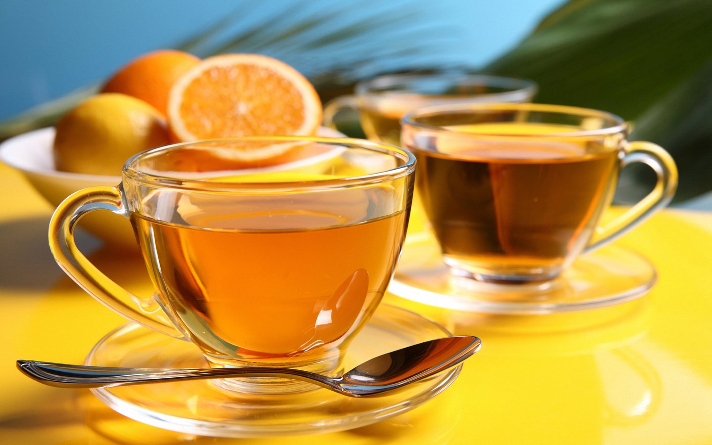 Обои напиток, лимон, апельсин, чашка, чай, ложка, drink, lemon, orange, cup, tea, spoon разрешение 3000x2000 Загрузить
