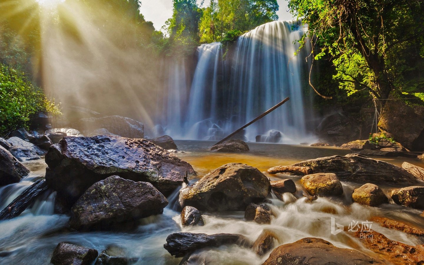 Обои река, солнце, природа, камни, лес, водопад, bing, phnom kulen national park, river, the sun, nature, stones, forest, waterfall разрешение 1920x1200 Загрузить