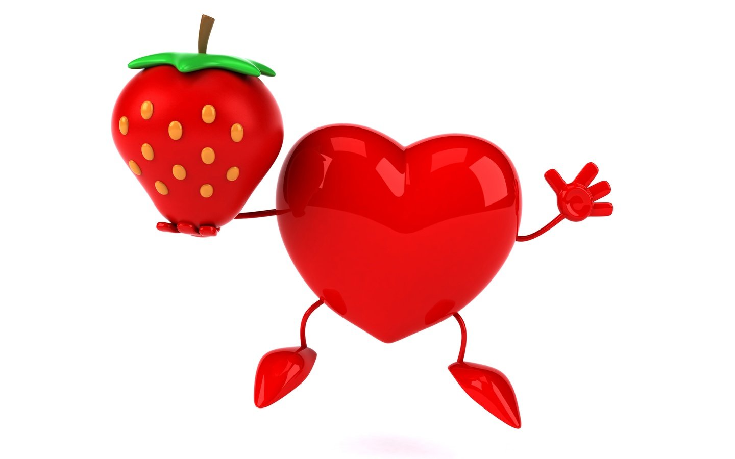 Обои клубника, сердце, 3d art, ренденринг, забавная, сердечка, strawberry, heart, rendering, funny разрешение 6000x4000 Загрузить