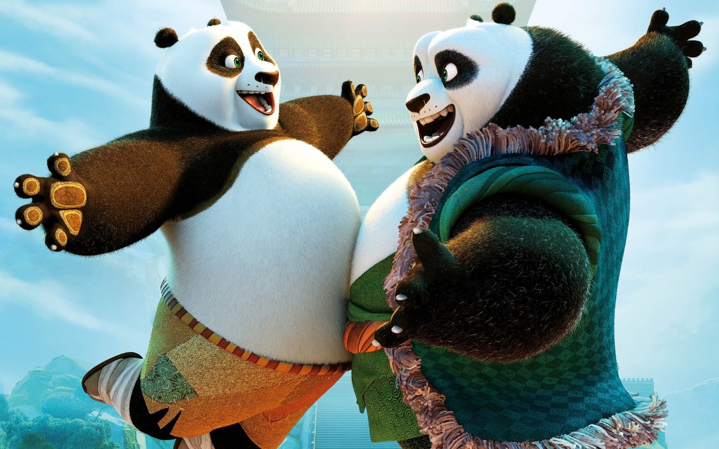 Обои мультфильм, радость, счастье, по, встреча, панды, кунг-фу панда 3, cartoon, joy, happiness, at, meeting, panda, kung fu panda 3 разрешение 2880x1800 Загрузить