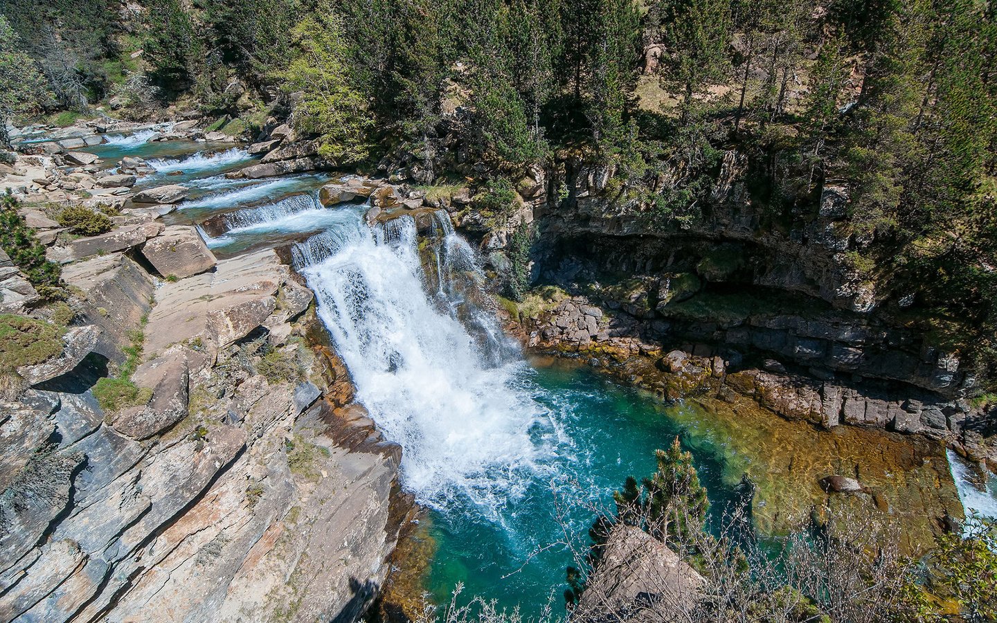 Обои река, скалы, природа, лес, водопад, river, rocks, nature, forest, waterfall разрешение 1920x1200 Загрузить