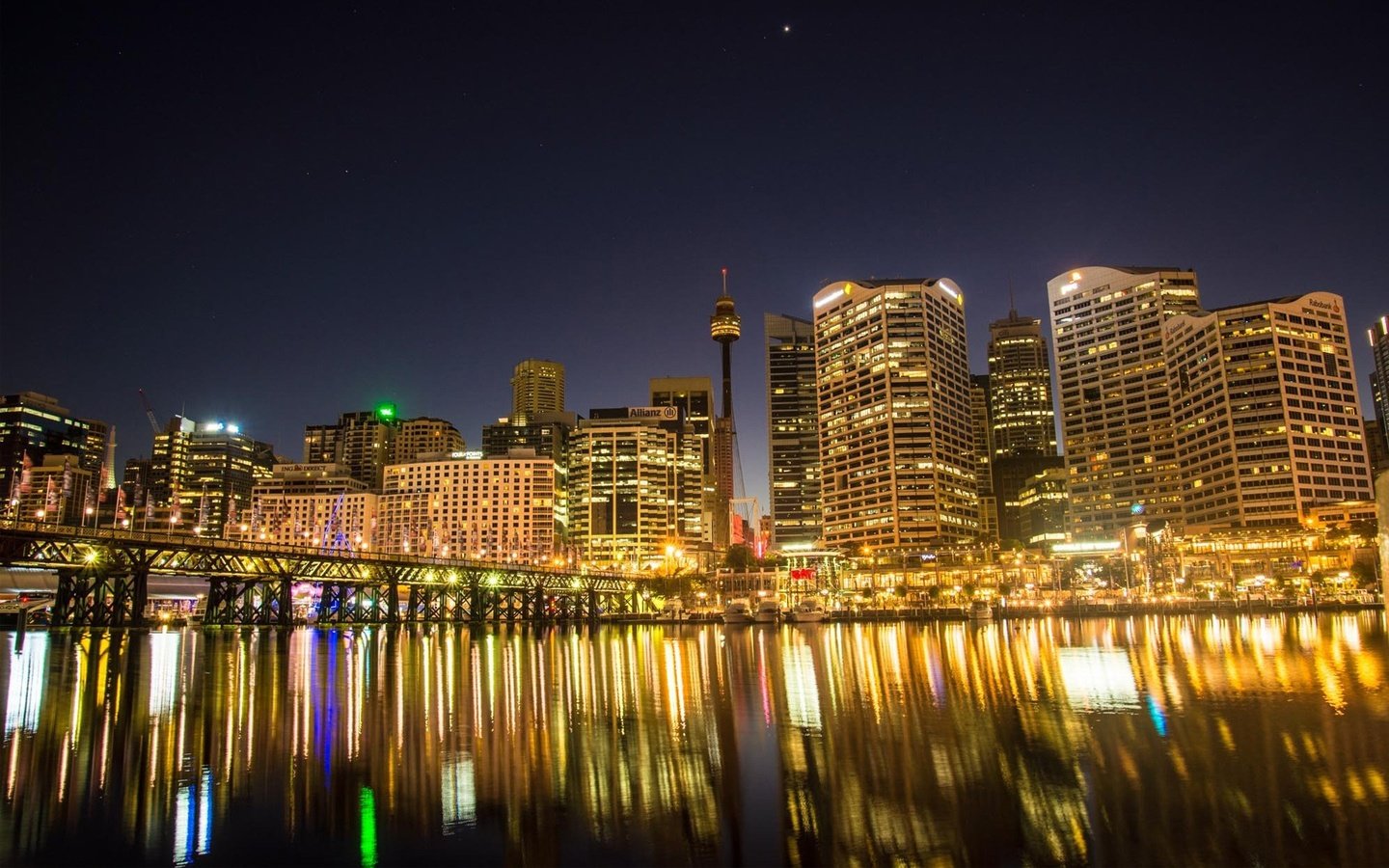 Обои фонари, огни, отражение, город, сидней, австралия, гавань, lights, reflection, the city, sydney, australia, harbour разрешение 1920x1200 Загрузить