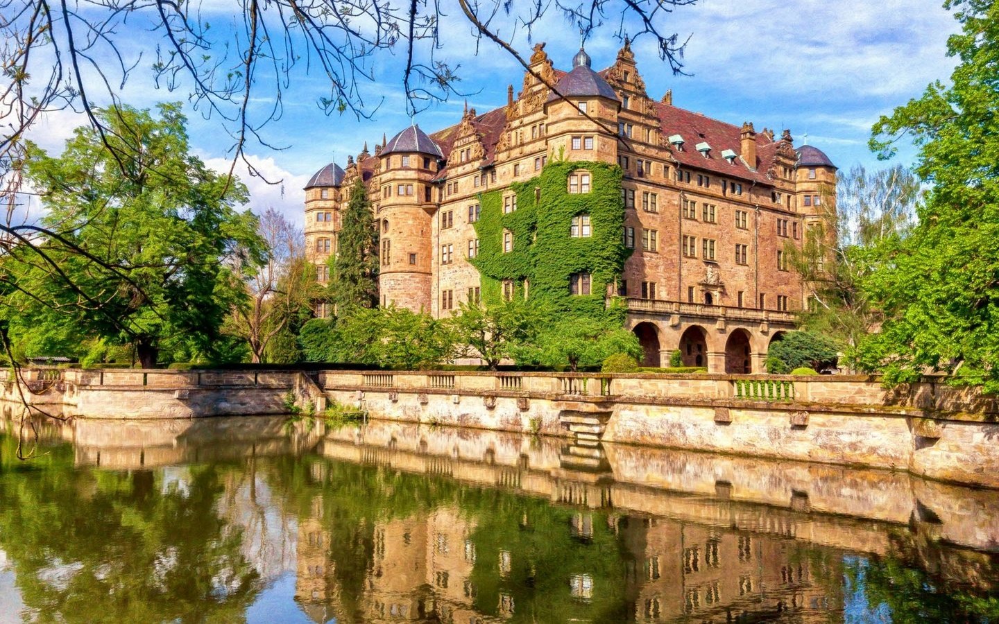 Обои мост, замок, германия, нойенштайн, замок нойенштайн, bridge, castle, germany, neuenstein, castle neuenstein разрешение 1920x1200 Загрузить