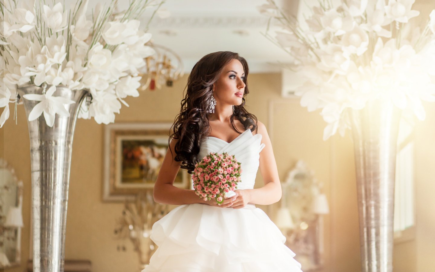 Обои стиль, девушка, букет, лицо, свадьба, невеста, декор, style, girl, bouquet, face, wedding, the bride, decor разрешение 5320x3547 Загрузить