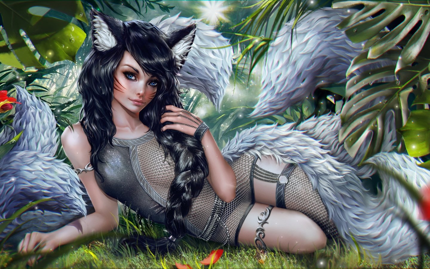 Обои арт, девушка, эльфийка, ahri, nine-tailed fox, лига легенд, art, girl, elf, league of legends разрешение 4000x2258 Загрузить