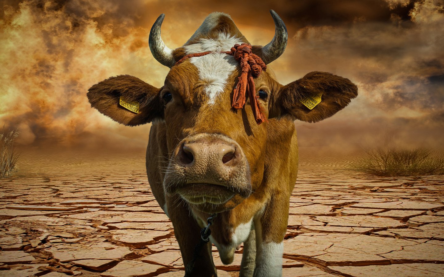 Обои морда, фон, кот, взгляд, рога, корова, face, background, cat, look, horns, cow разрешение 2560x1600 Загрузить