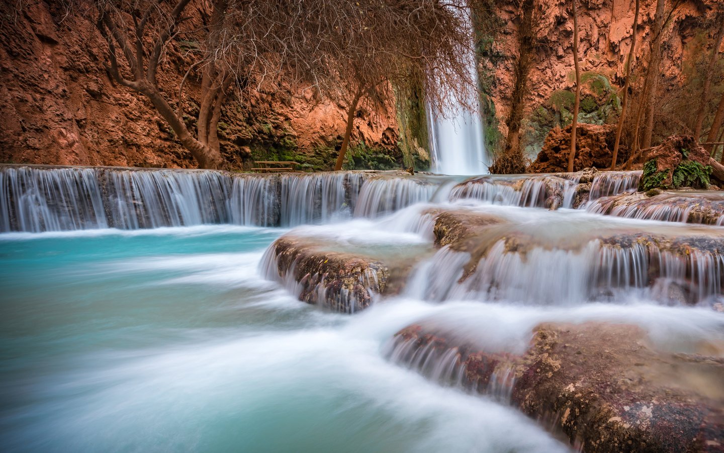 Обои река, скалы, природа, водопад, каньон, каскад, водопад хавасу, michael wilson, river, rocks, nature, waterfall, canyon, cascade, havasu falls разрешение 3840x2400 Загрузить