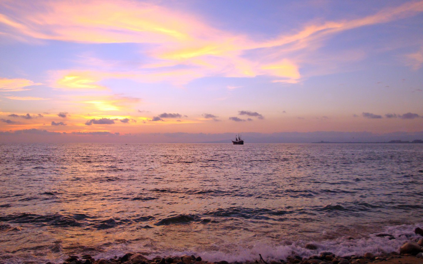 Обои небо, закат, море, горизонт, корабль, 9, the sky, sunset, sea, horizon, ship разрешение 3648x2736 Загрузить