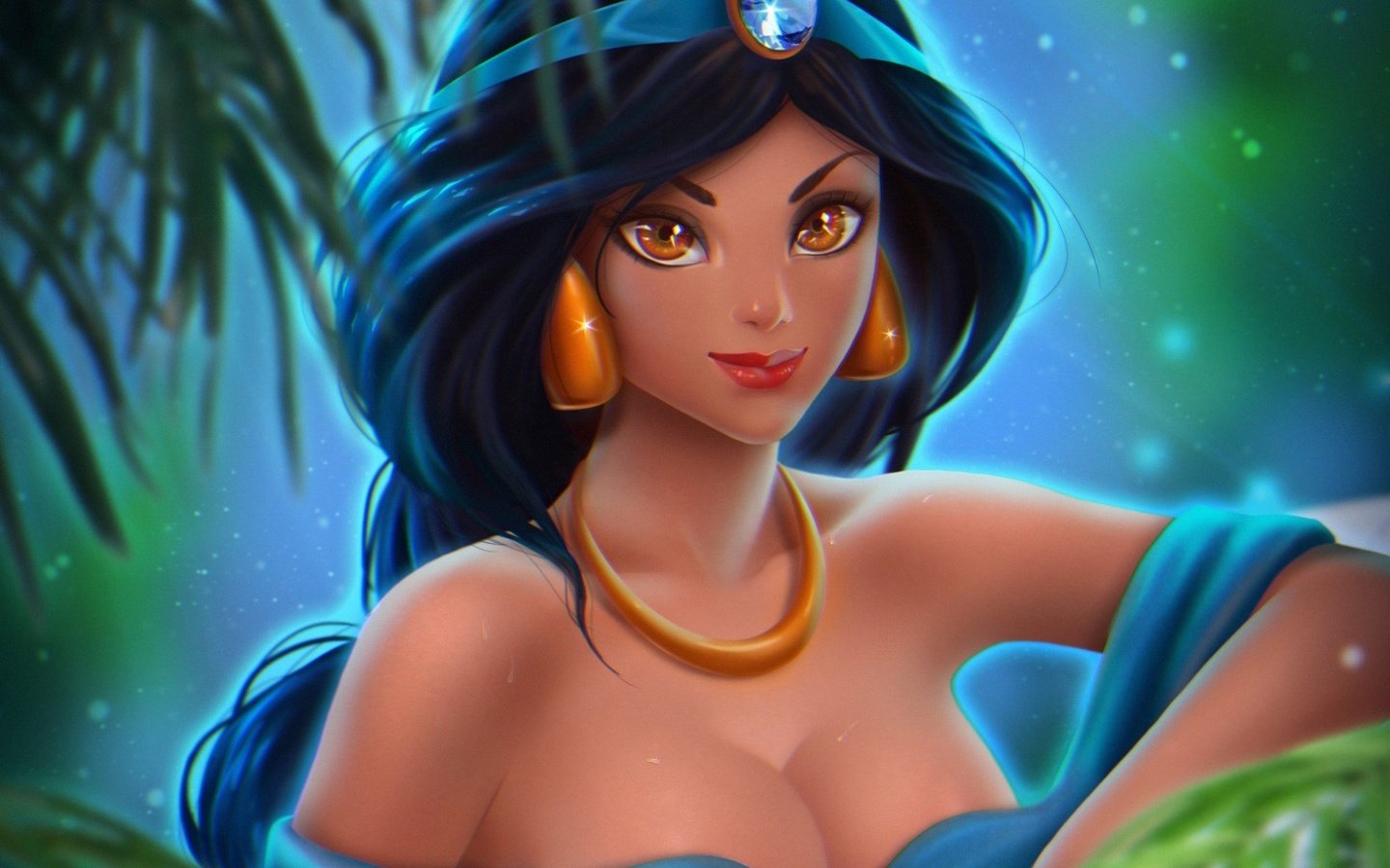 Обои девушка, мультфильм, принцесса, аладдин, жасмин, girl, cartoon, princess, aladdin, jasmine разрешение 1920x1200 Загрузить