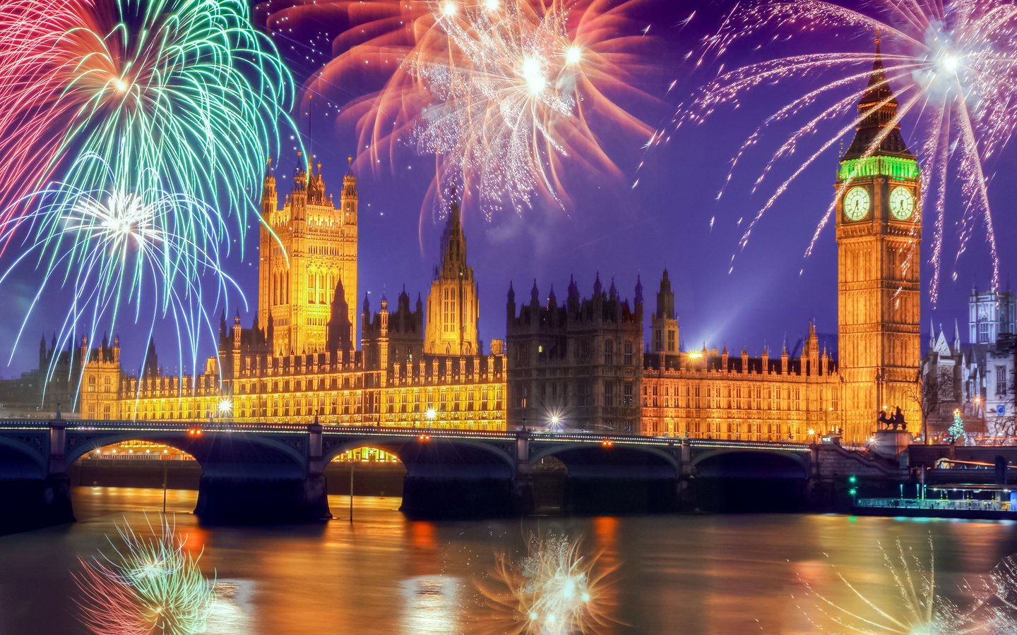 Обои лондон, англия, фейерверк, биг бен, вестминстер, london, england, fireworks, big ben, westminster разрешение 2880x1800 Загрузить