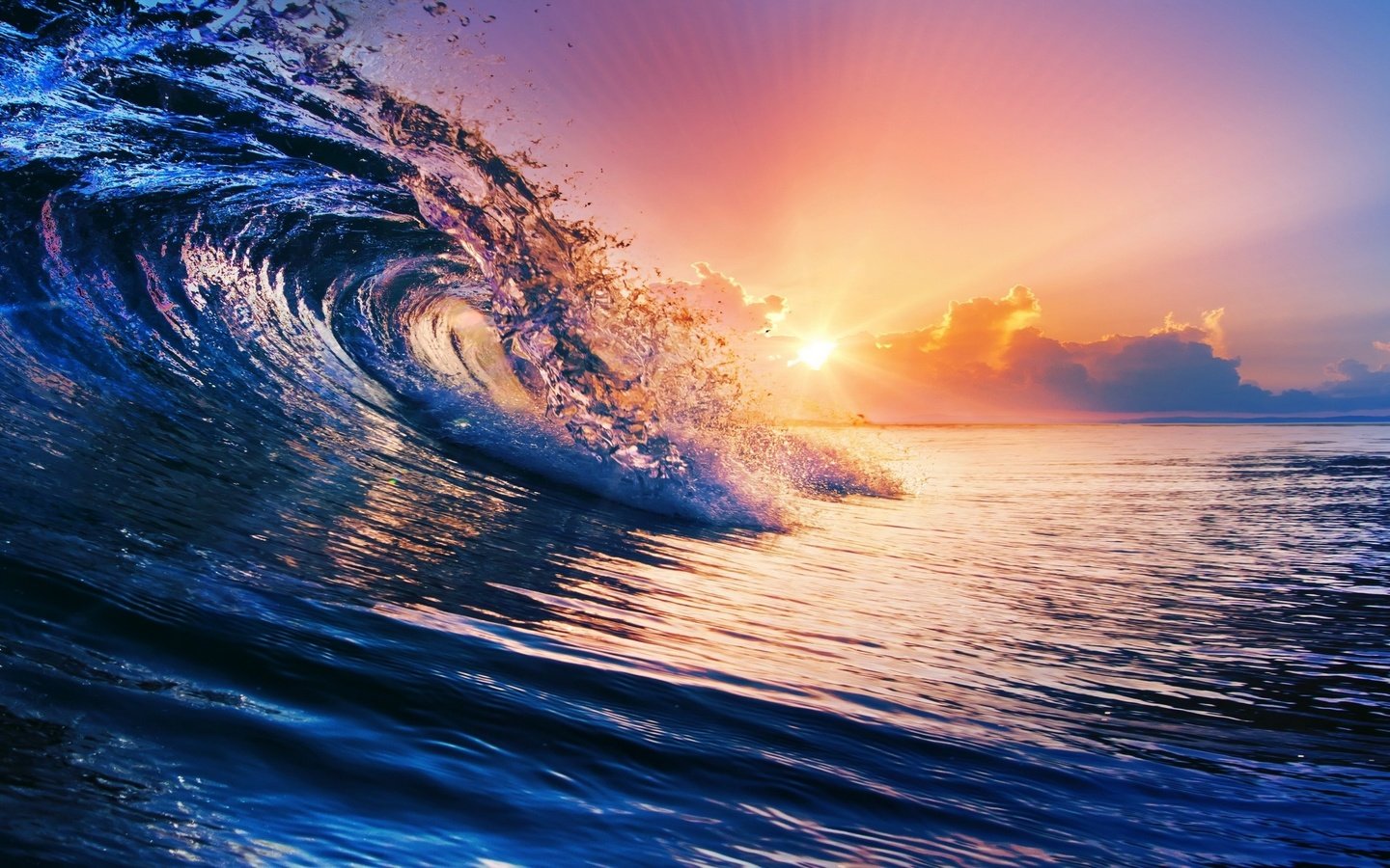 Обои закат, море, волна, sunset, sea, wave разрешение 2500x1563 Загрузить