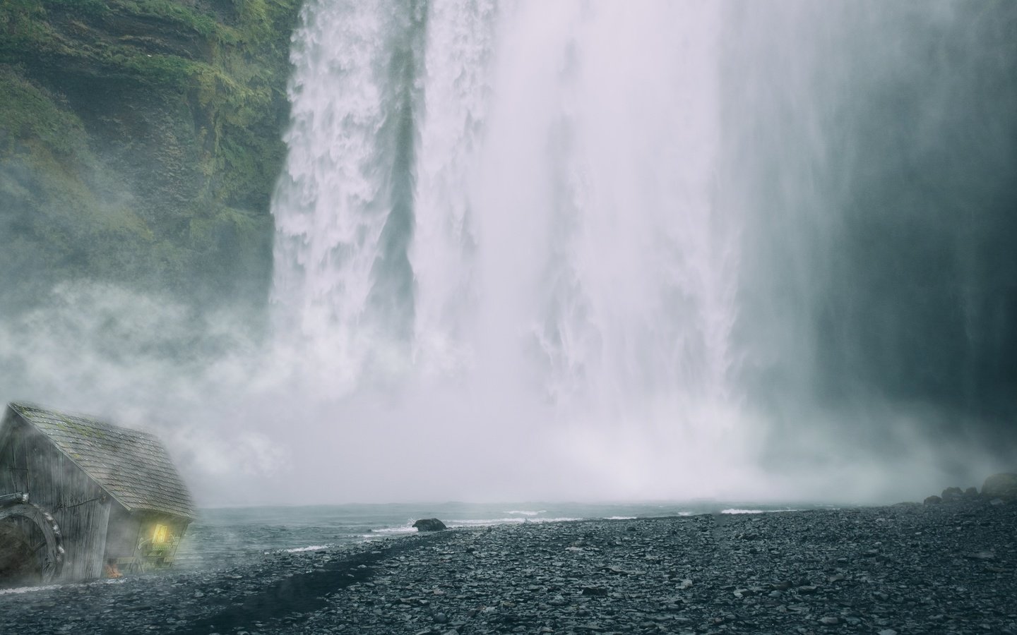 Обои река, природа, водопад, исландия, хижина, скогафосс, водопад скоугафосс, river, nature, waterfall, iceland, hut, skogarfoss, skogafoss waterfall разрешение 3820x2160 Загрузить