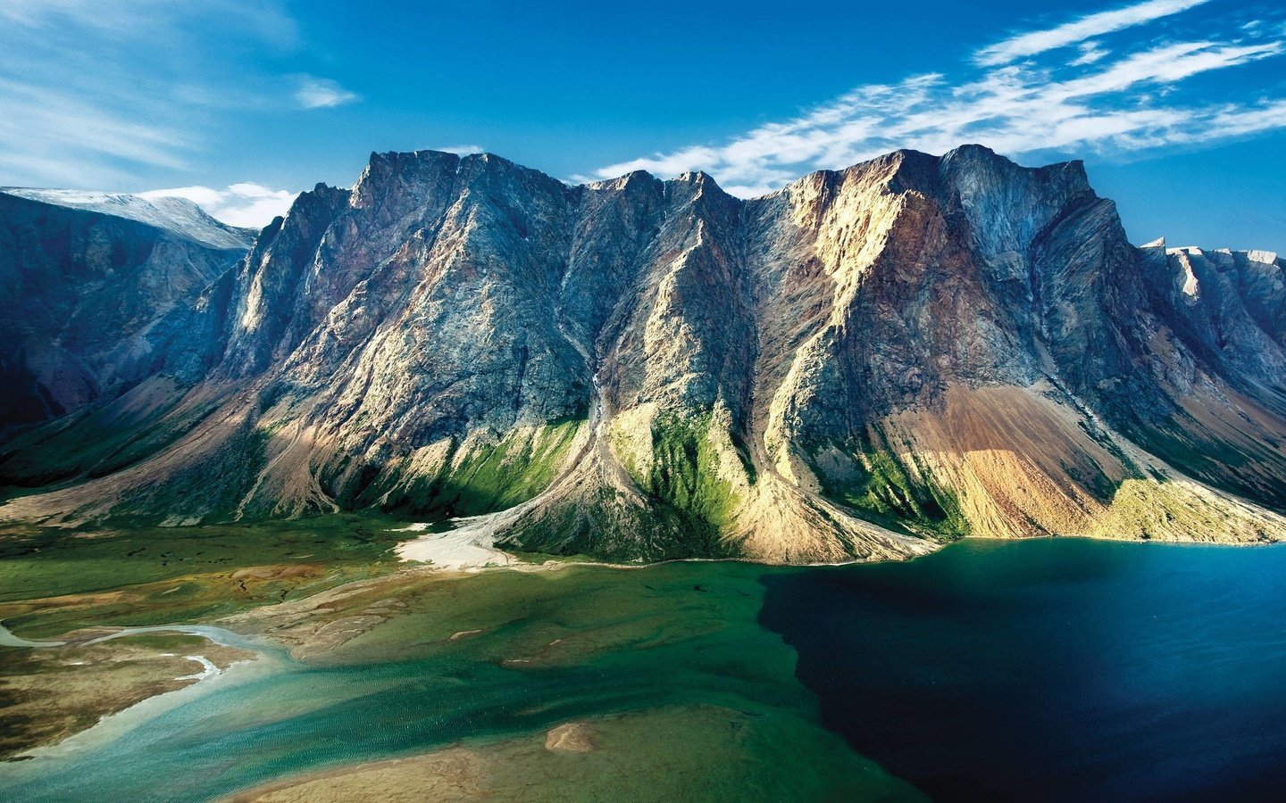 Обои небо, облака, вода, озеро, горы, the sky, clouds, water, lake, mountains разрешение 4096x2160 Загрузить