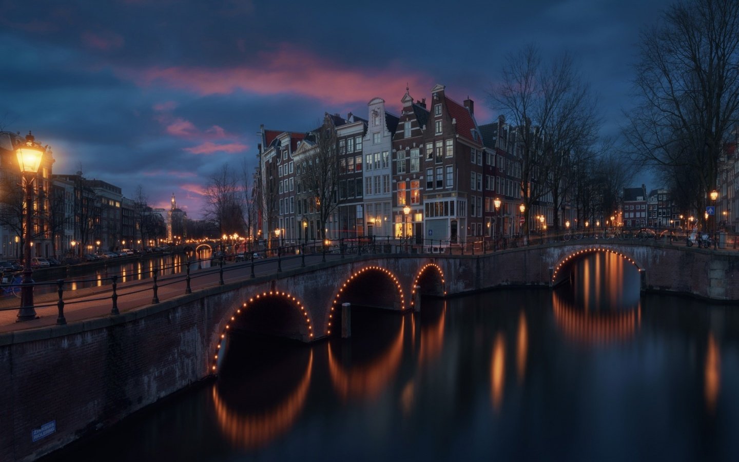 Обои город, подсветка, амстердам, the city, backlight, amsterdam разрешение 1920x1080 Загрузить