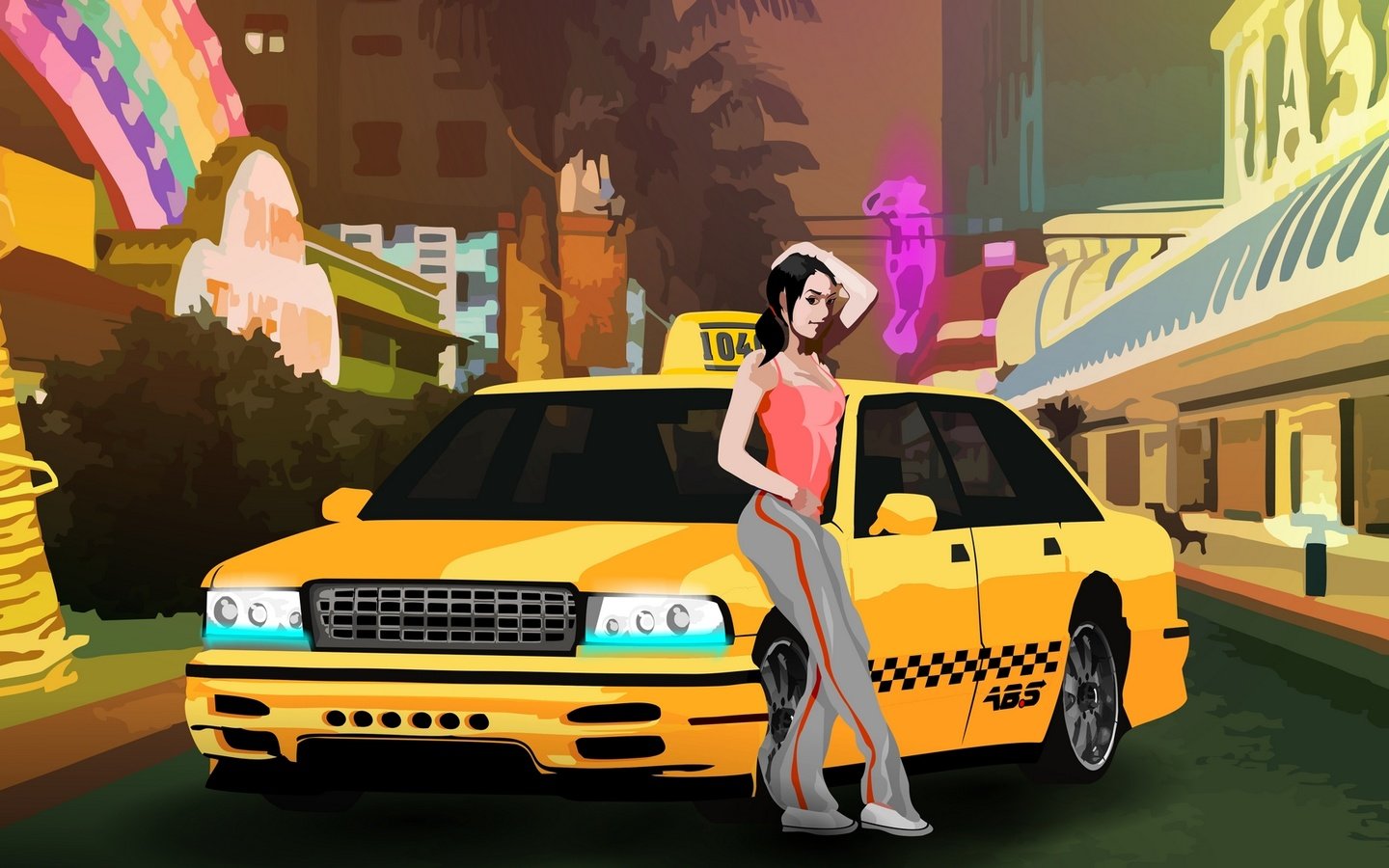 Обои арт, yelow, lasventuras, такси, автомобиль, games, katy, gевочка, girl games art taxi gta katy car premier yelow samp san-andreas las-venturas, grandtheftauto, sanandreas, samp, premier, art, taxi, car, girl, girl games art taxi gta katy premier car yelow samp san andreas las venturas разрешение 1920x1080 Загрузить