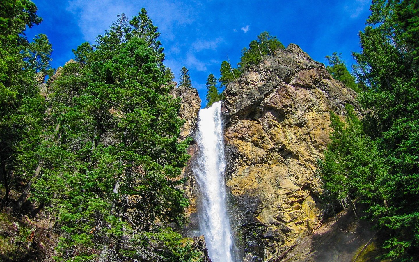 Обои скалы, водопад, сша, колорадо, rocks, waterfall, usa, colorado разрешение 2048x1422 Загрузить
