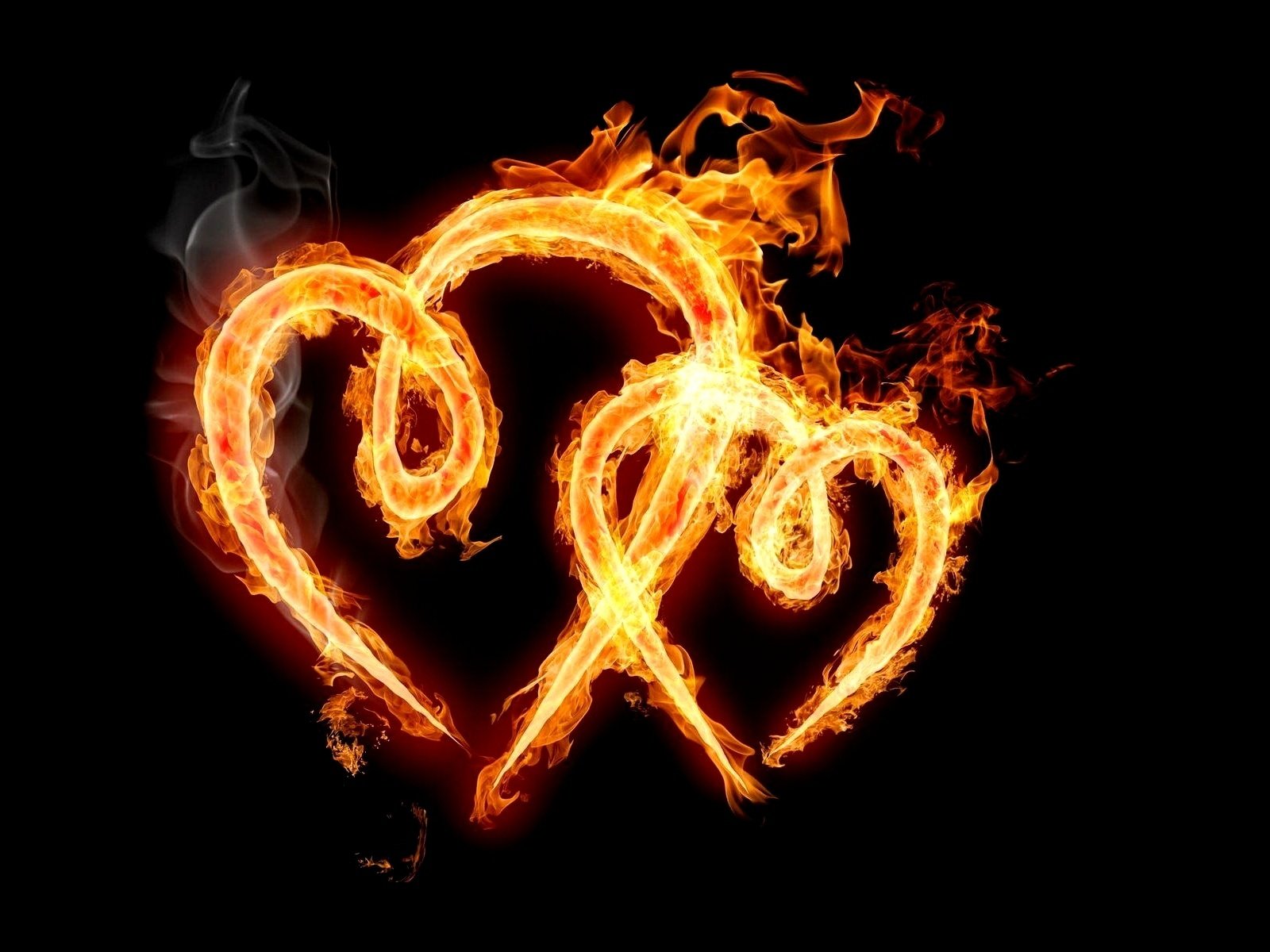 Обои фон, черный, сердца, два, огненых, background, black, heart, two, fire разрешение 1920x1200 Загрузить