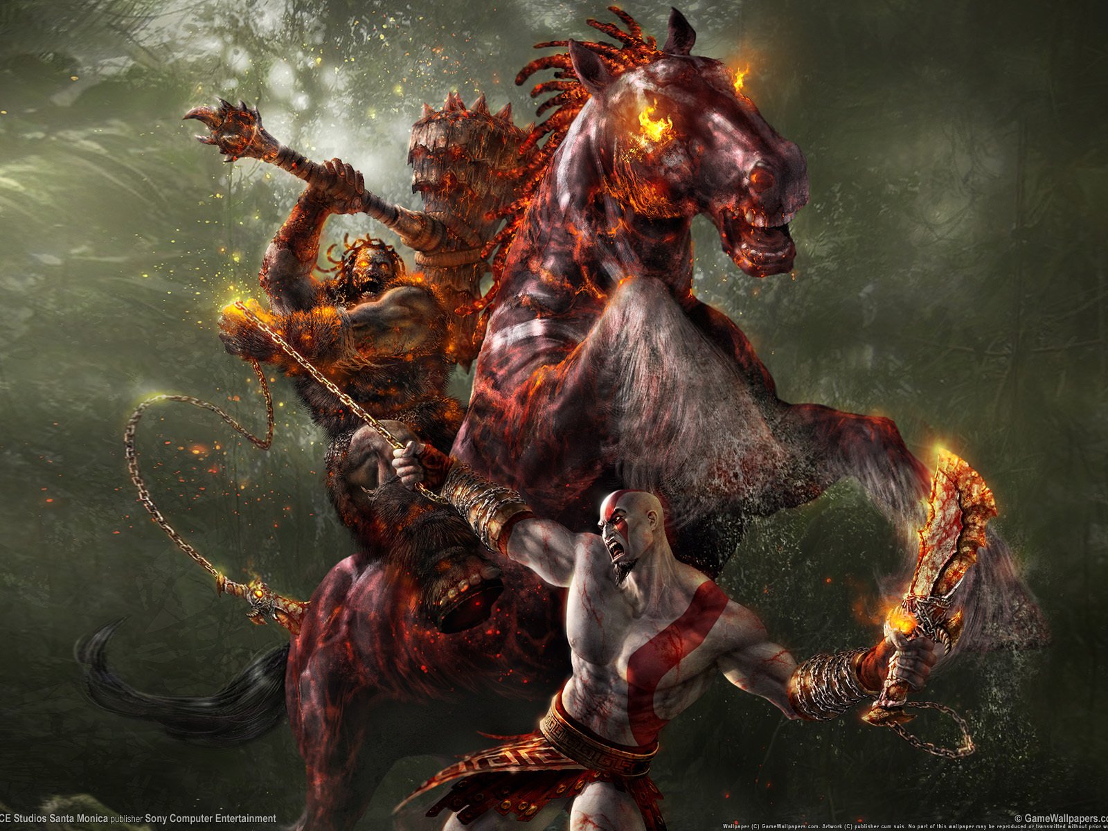 Обои битва, всадник, конь, цепь, god of war 2, battle, rider, horse, chain разрешение 1920x1200 Загрузить