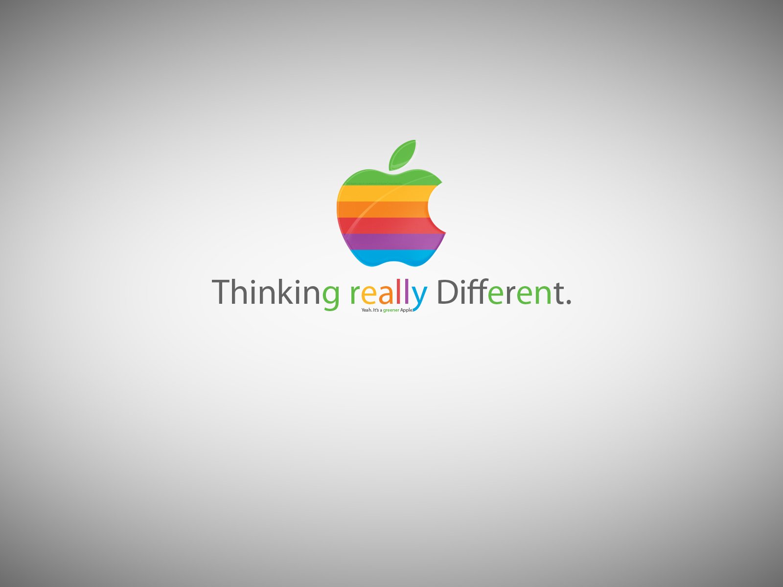 Обои thinking really different, greener apple, эппл, apple разрешение 1920x1200 Загрузить