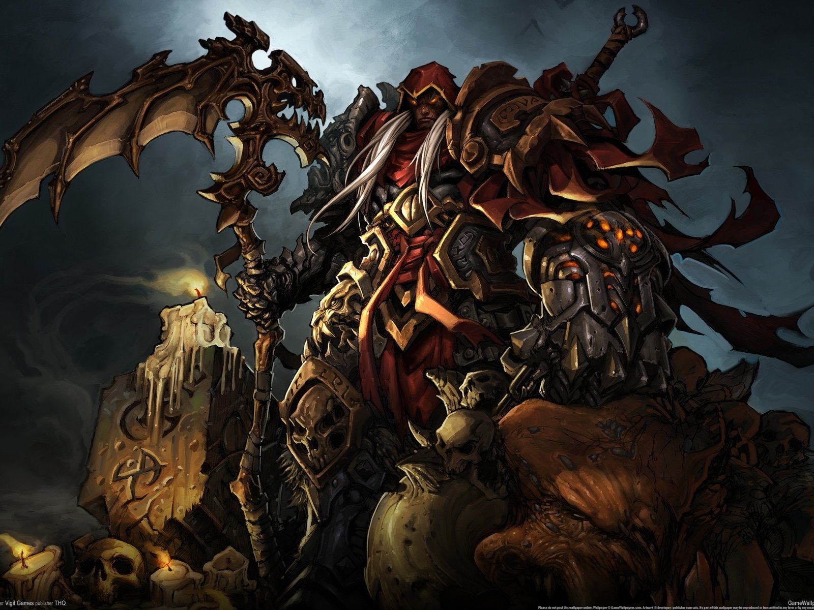 Обои darksiders, wrath of war, всадник апокалипсиса, horseman of the apocalypse разрешение 2560x1600 Загрузить