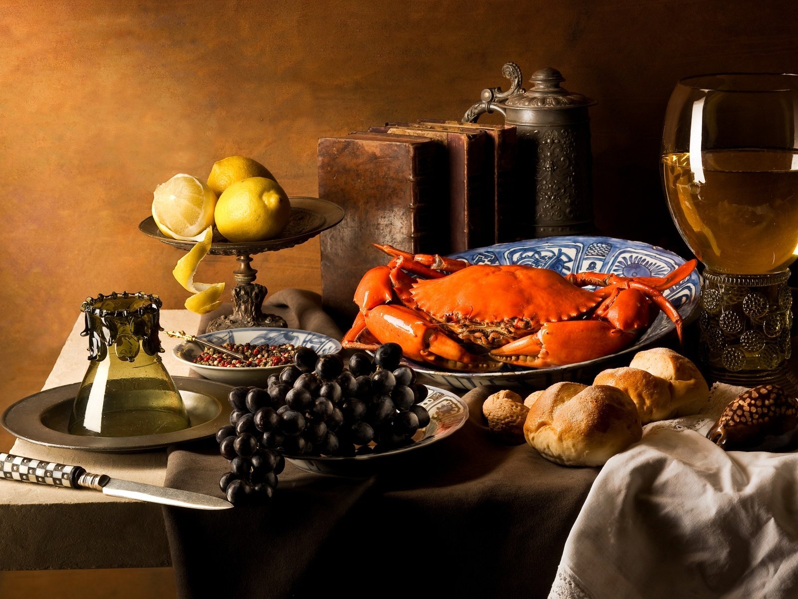 Обои лимон, стакан, краб, lemon, glass, crab разрешение 4196x2717 Загрузить