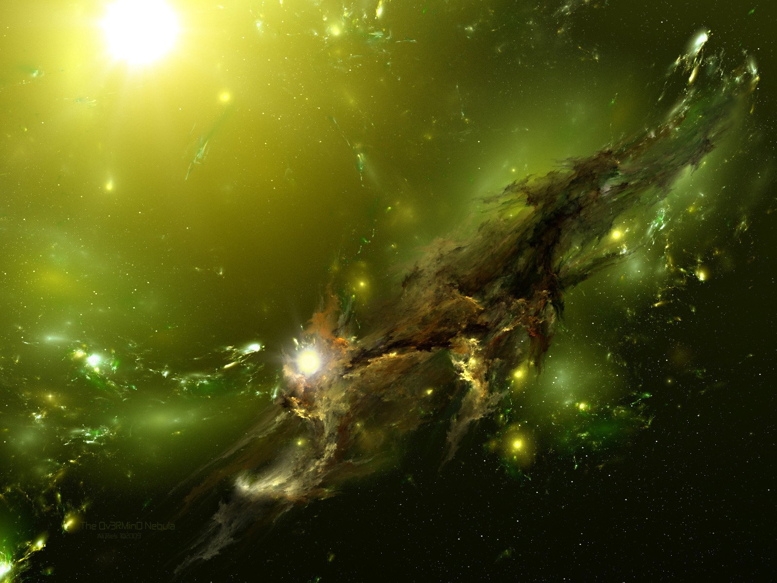 Обои вселенная, зеленая, the ov3rmind nebula, the universe, green разрешение 1920x1200 Загрузить
