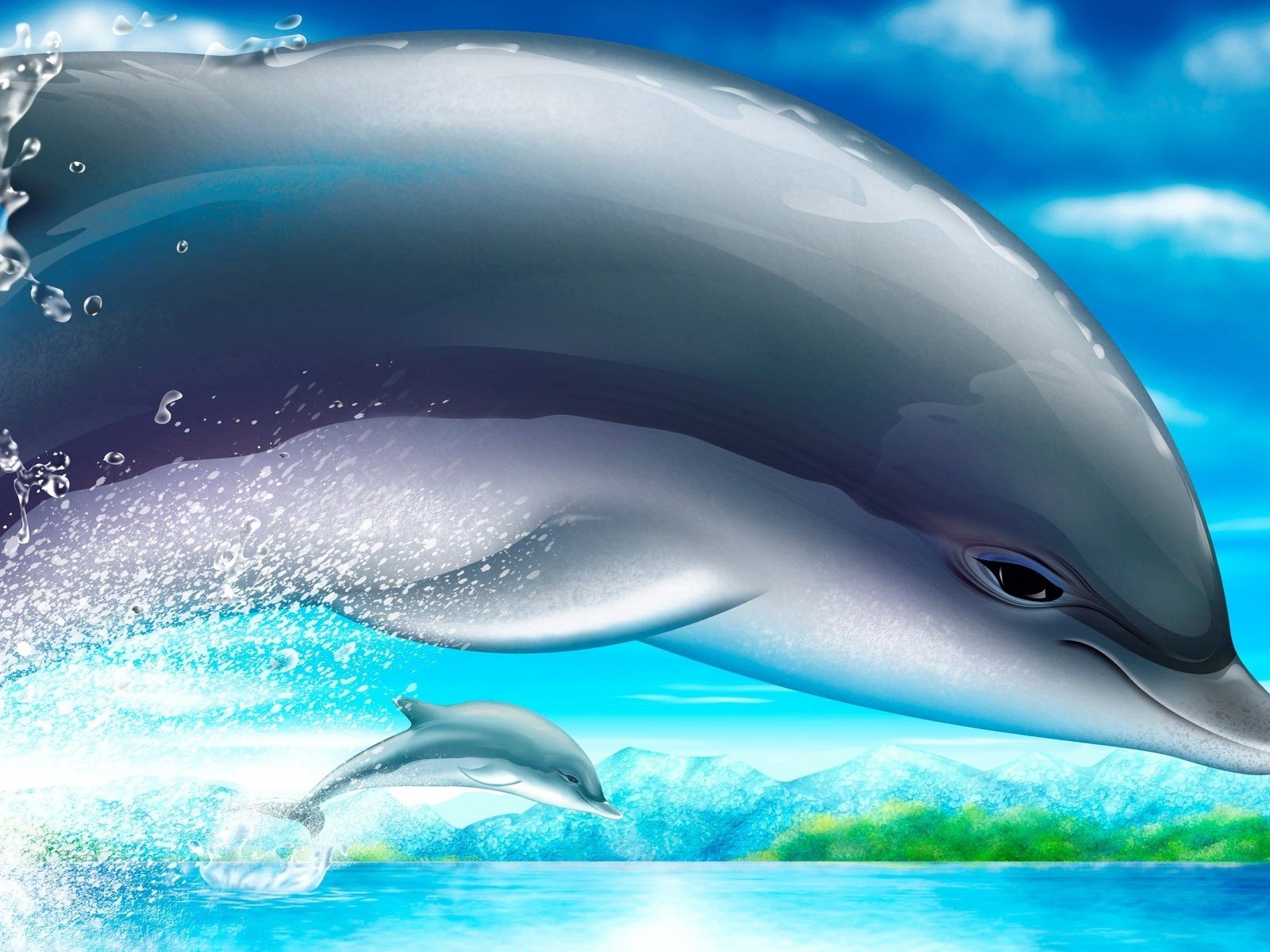 Обои рисунок, дельфин, figure, dolphin разрешение 1920x1200 Загрузить