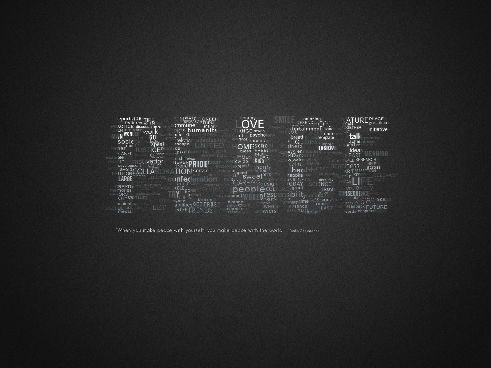 Обои слова, мир, выражение, цитата, покой, words, the world, the expression, quote, peace разрешение 1920x1200 Загрузить