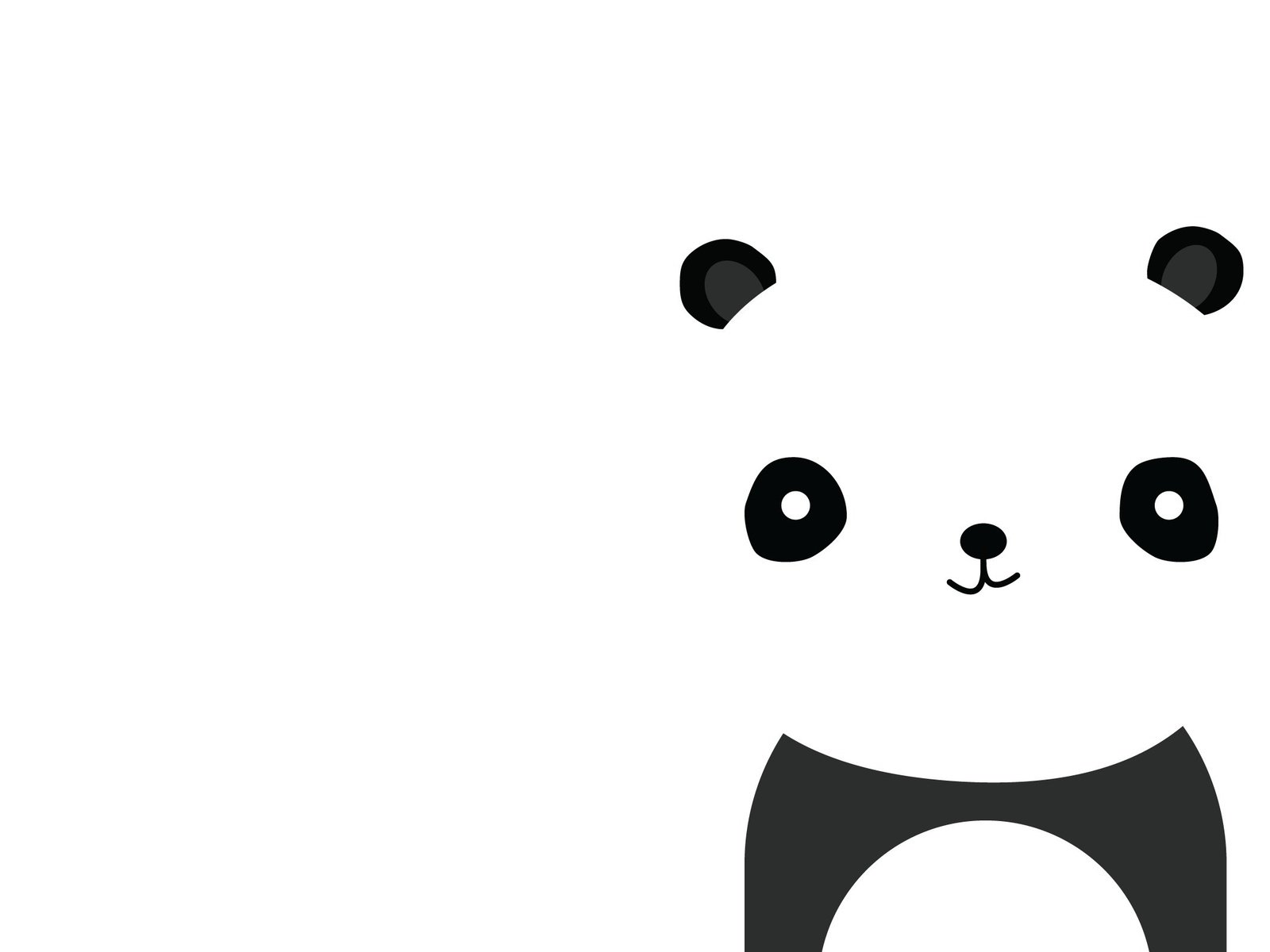 Обои улыбка, панда, черный, белый, минимализм, smile, panda, black, white, minimalism разрешение 2560x1600 Загрузить