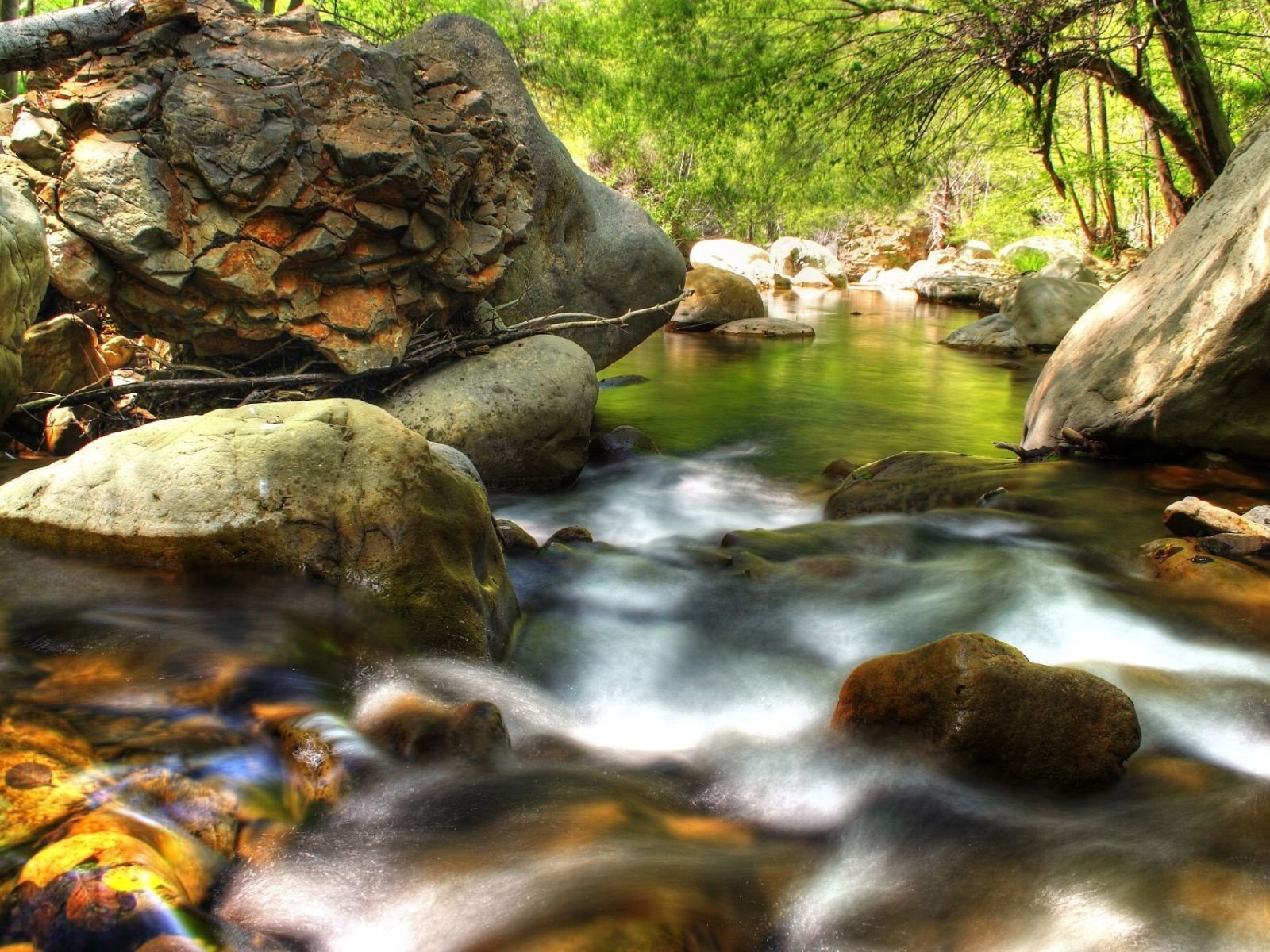 Обои камни, лес, ручей, stones, forest, stream разрешение 1920x1200 Загрузить