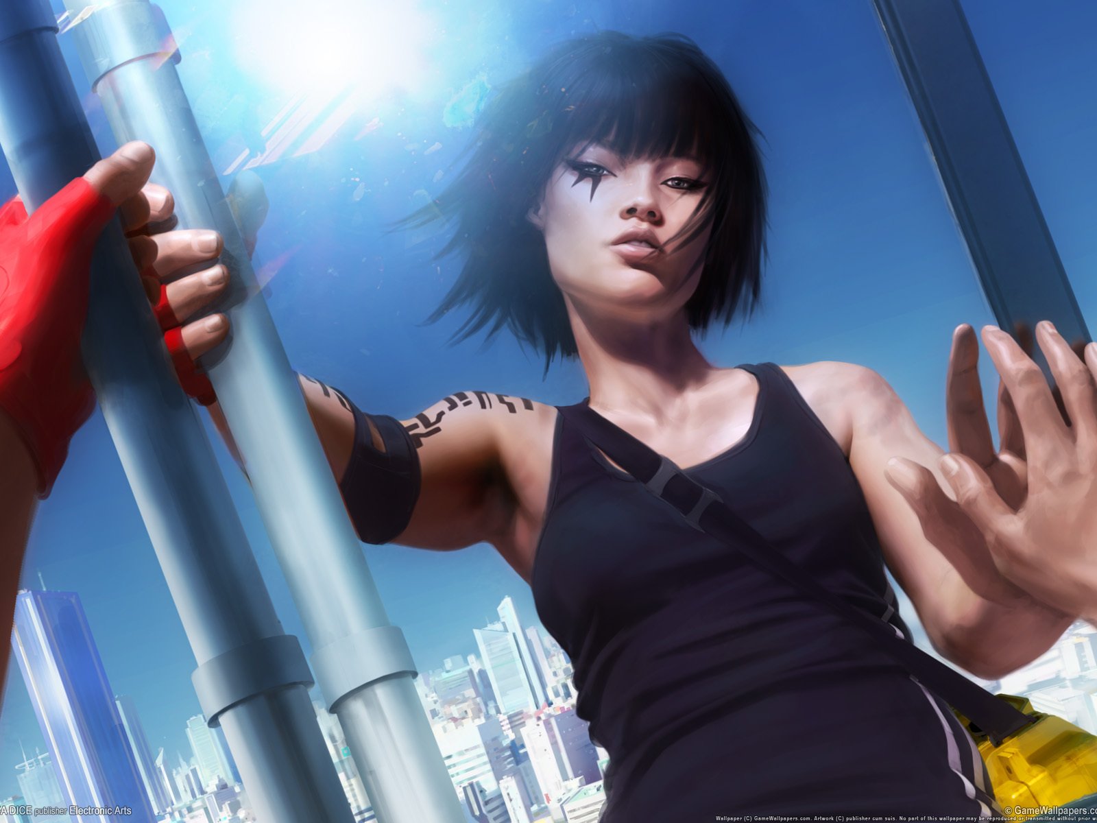 Обои девушка, город, mirror&#39;s edge, girl, the city разрешение 1920x1200 Загрузить